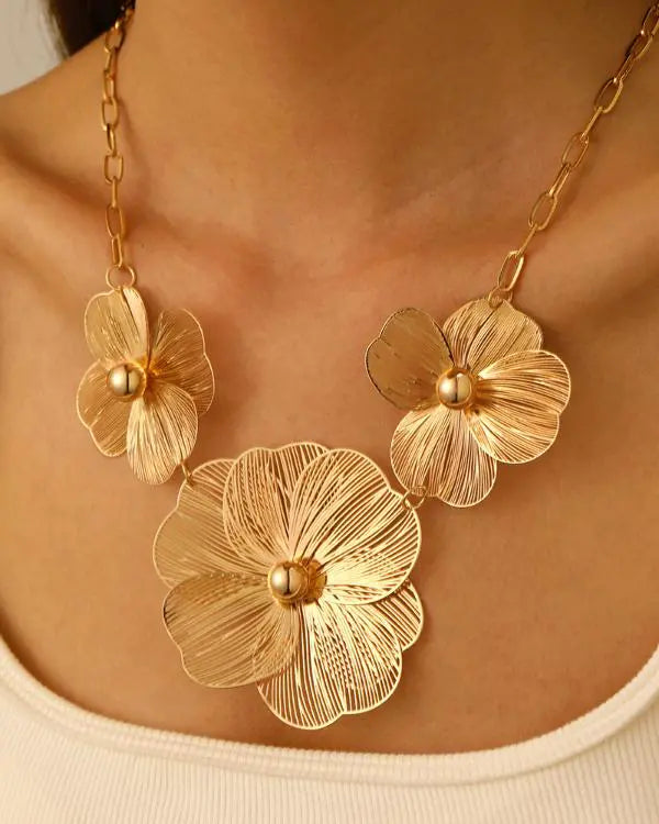 2PCS Jewelry Set Hollow Out Flower Set