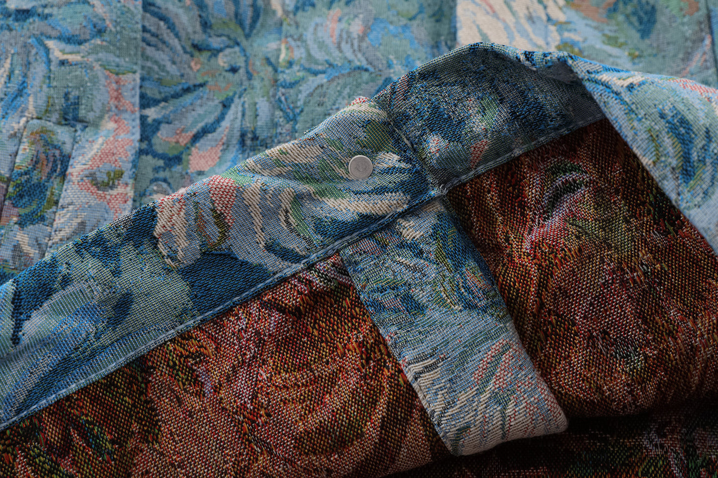 Creative Floral Denim Men Autumn Loose Jackets
