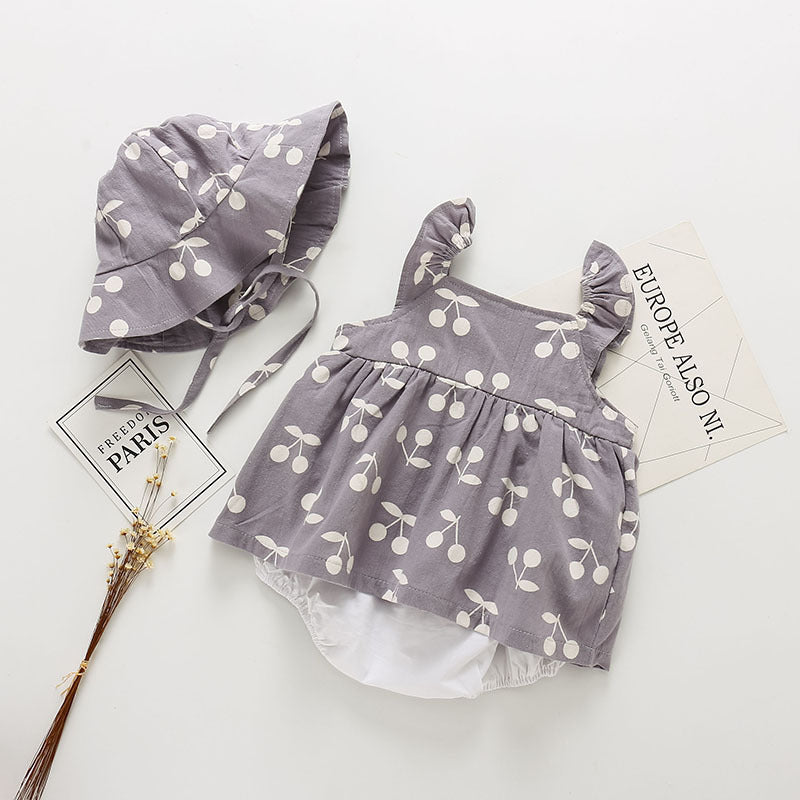 Conjuntos de mameluco y gorro para niña