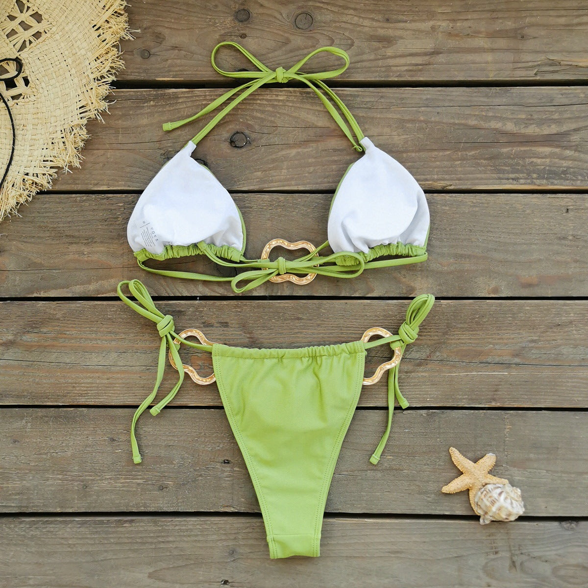 Women's Bikini Backless Lace-up Split Swimsuit