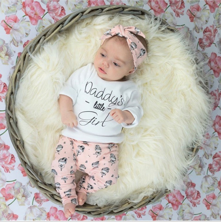 Daddy's Little Girl T-shirt Pants Headband Set
