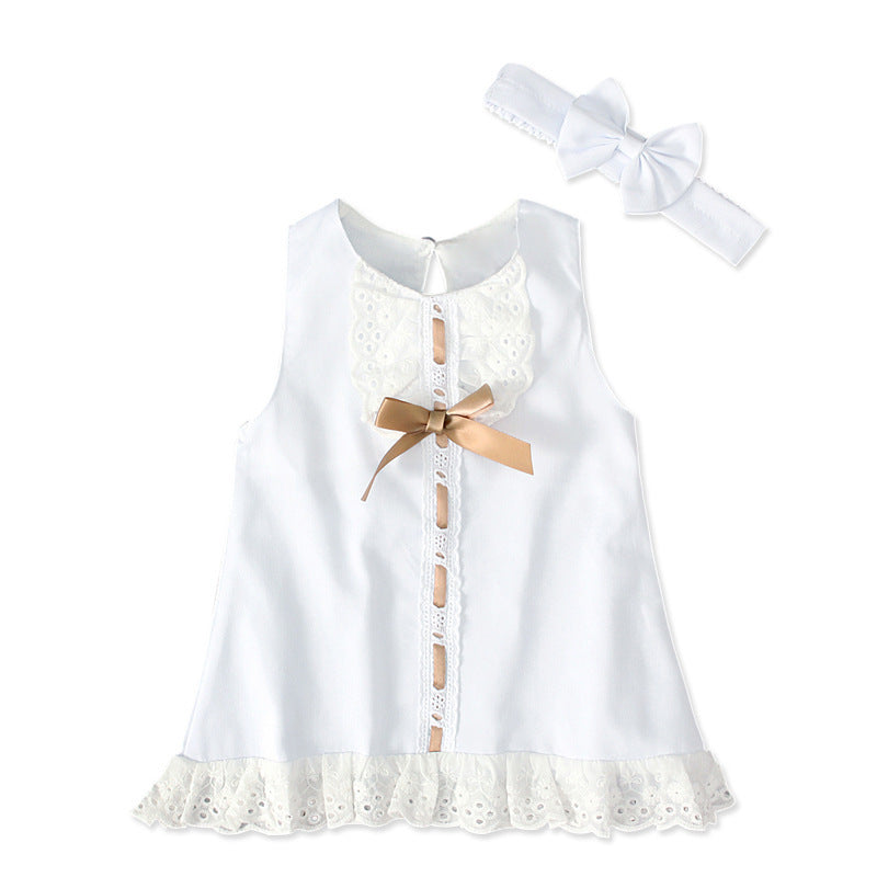 Ärmelloses Babykleid mit Schleife für Mädchen
