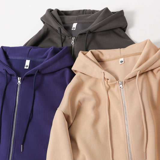 Solid Color Retro Simple Hooded Jacket For Men