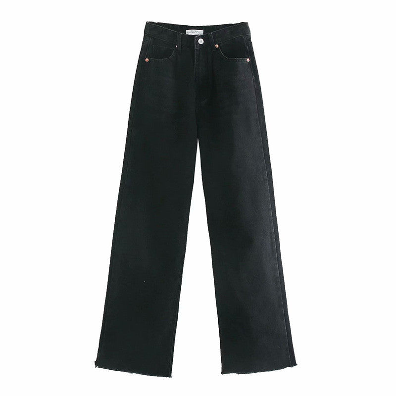 Black Wide-leg High-waist Jeans