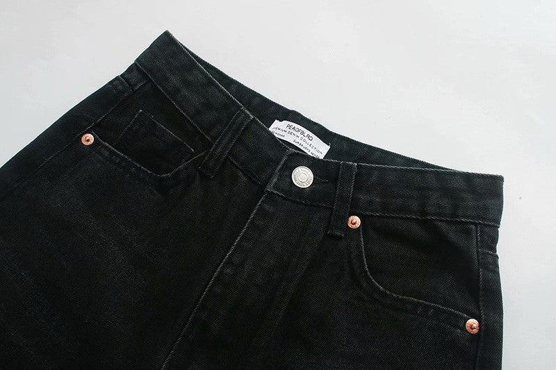 Black Wide-leg High-waist Jeans