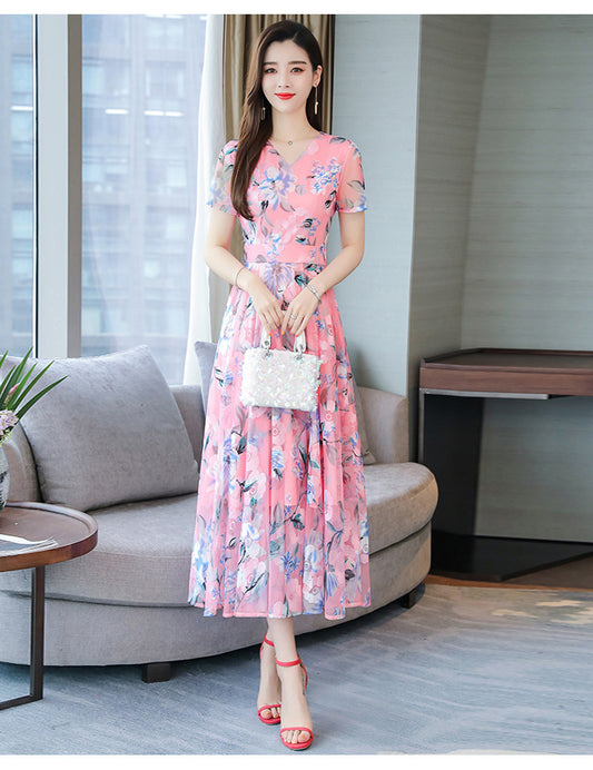 Floral Long Skirt Printed Dress