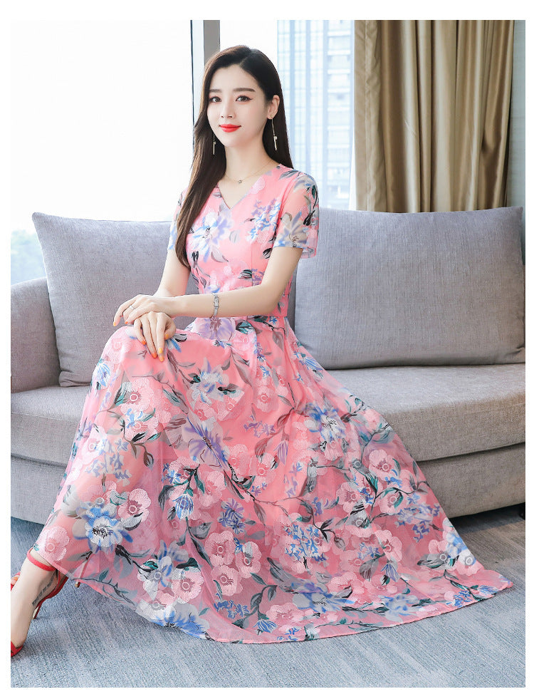 Floral Long Skirt Printed Dress
