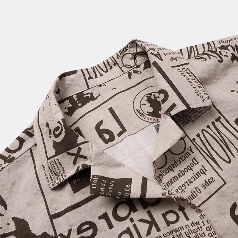 Polyester Vintage Zeitungsdruck