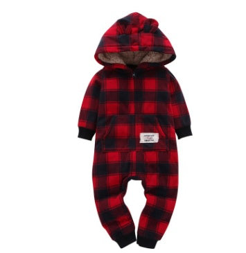 Langärmliger Strampler aus Fleece für Babykleidung