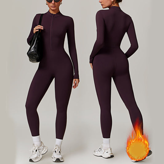 Warm Long-sleeved Jumpsuit Yoga Fitness
