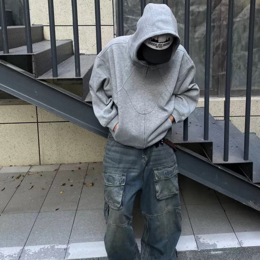 Men's Loose American Hooded Turtleneck