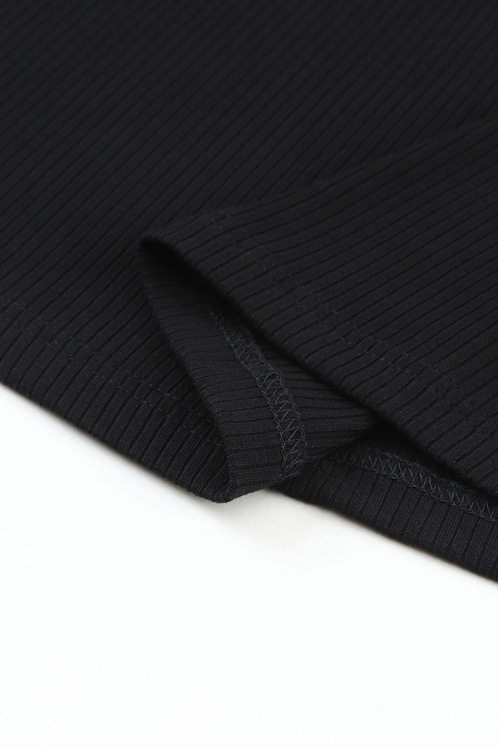 Black Basic Mesh Long Sleeve Top