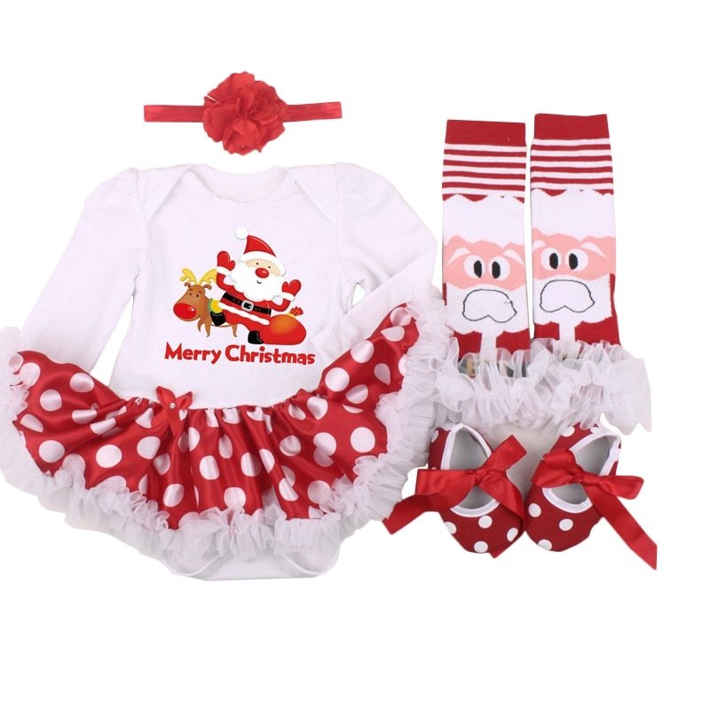 Vierteilige Weihnachtsgeschenk-Neugeborenenkleidung 