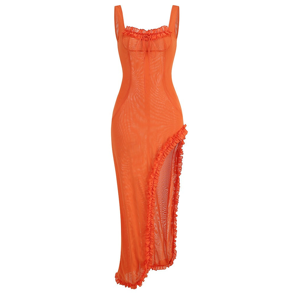 French Slit dress banquet dress for women