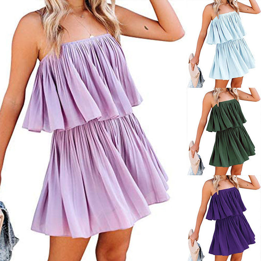 Summer Sleeveless Backless Skirt set