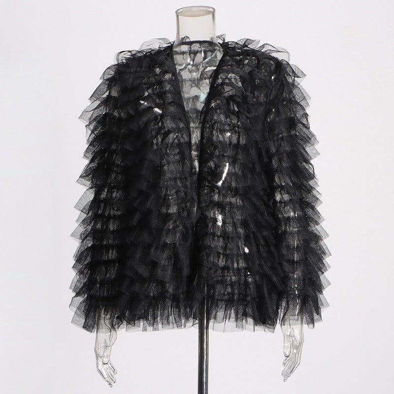 Cardigan Jacket Design Gauze Chiffon Shirt Women
