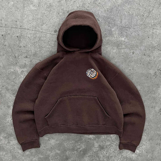 THERE IS NO PEACE Loose Hooded Sweater