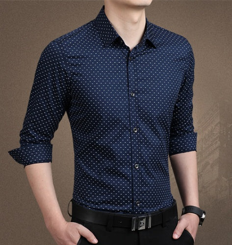 Herrenhemd mit Polka Dot-Druck 