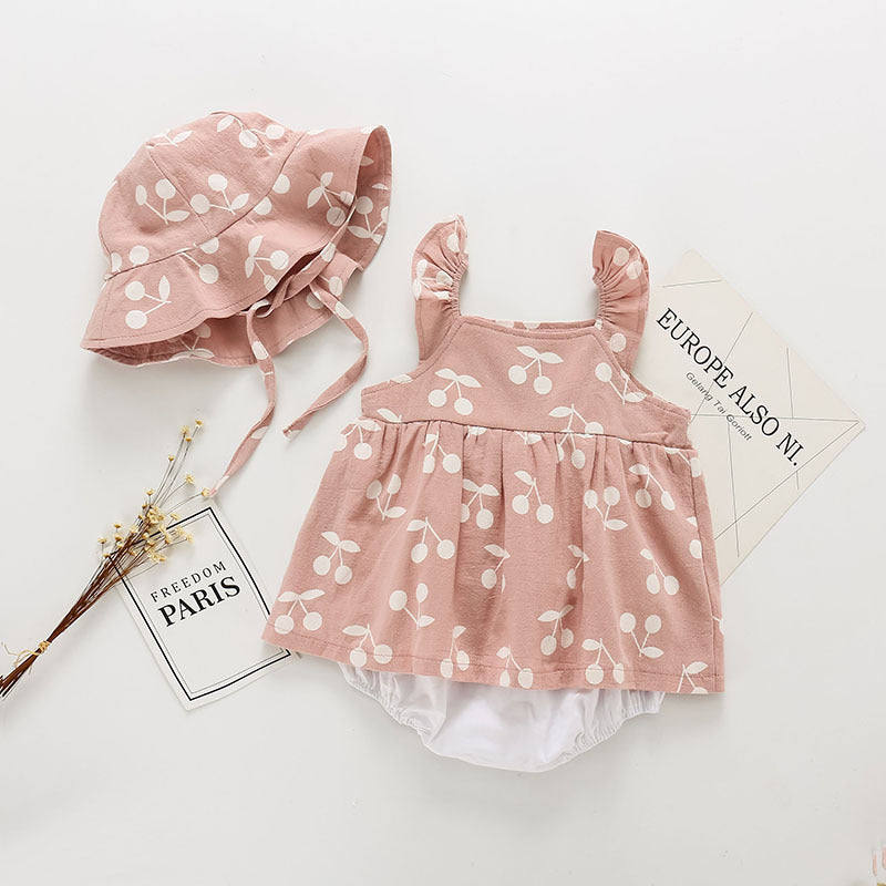 Conjuntos de mameluco y gorro para niña