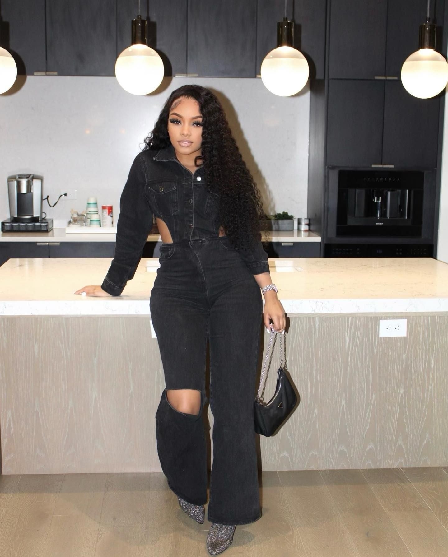 Stretch Fashion One-Piece Jean Jumpsuit