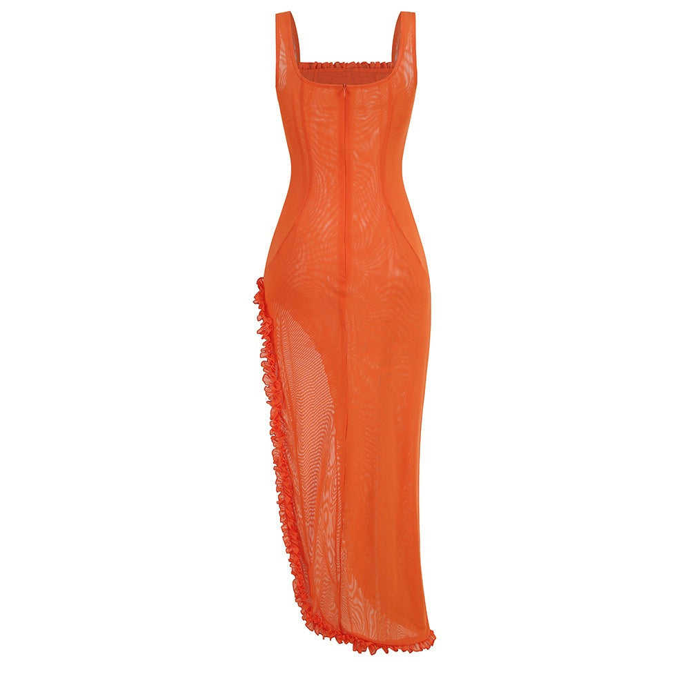 French Slit dress banquet dress for women