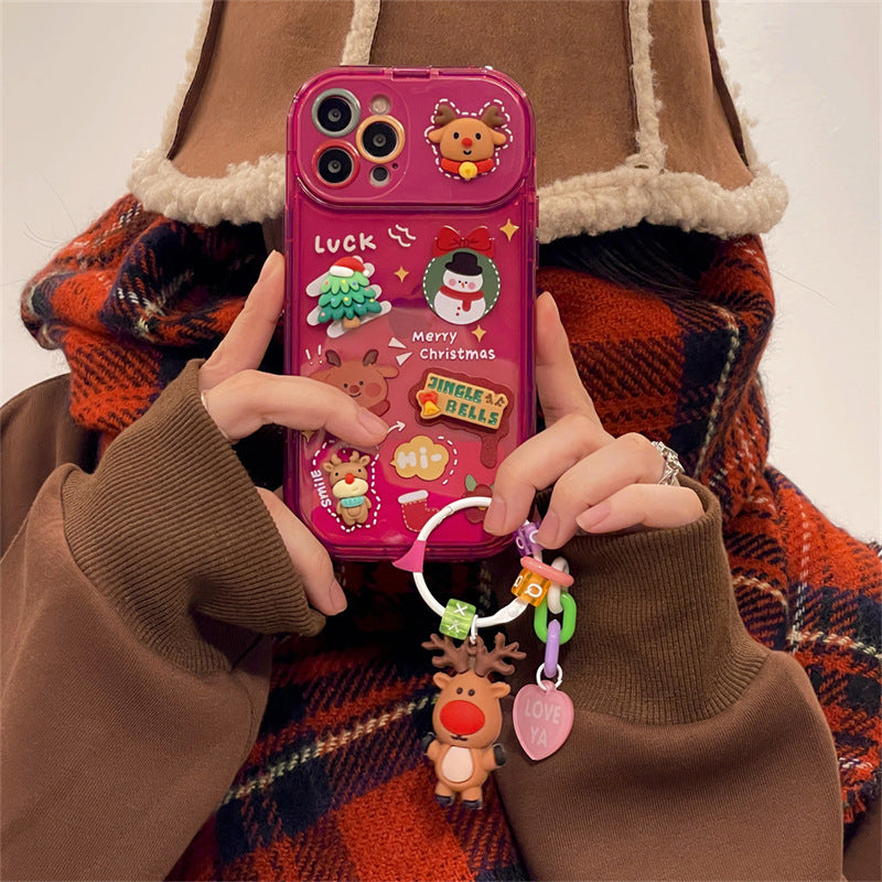 Xmas Santa Claus Cute Elk Phone Case Silicone Protection Cover