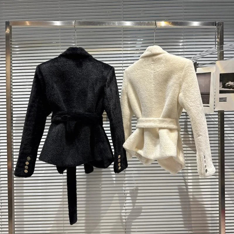 Autumn Lapel Fine Plush Cotton Pockets