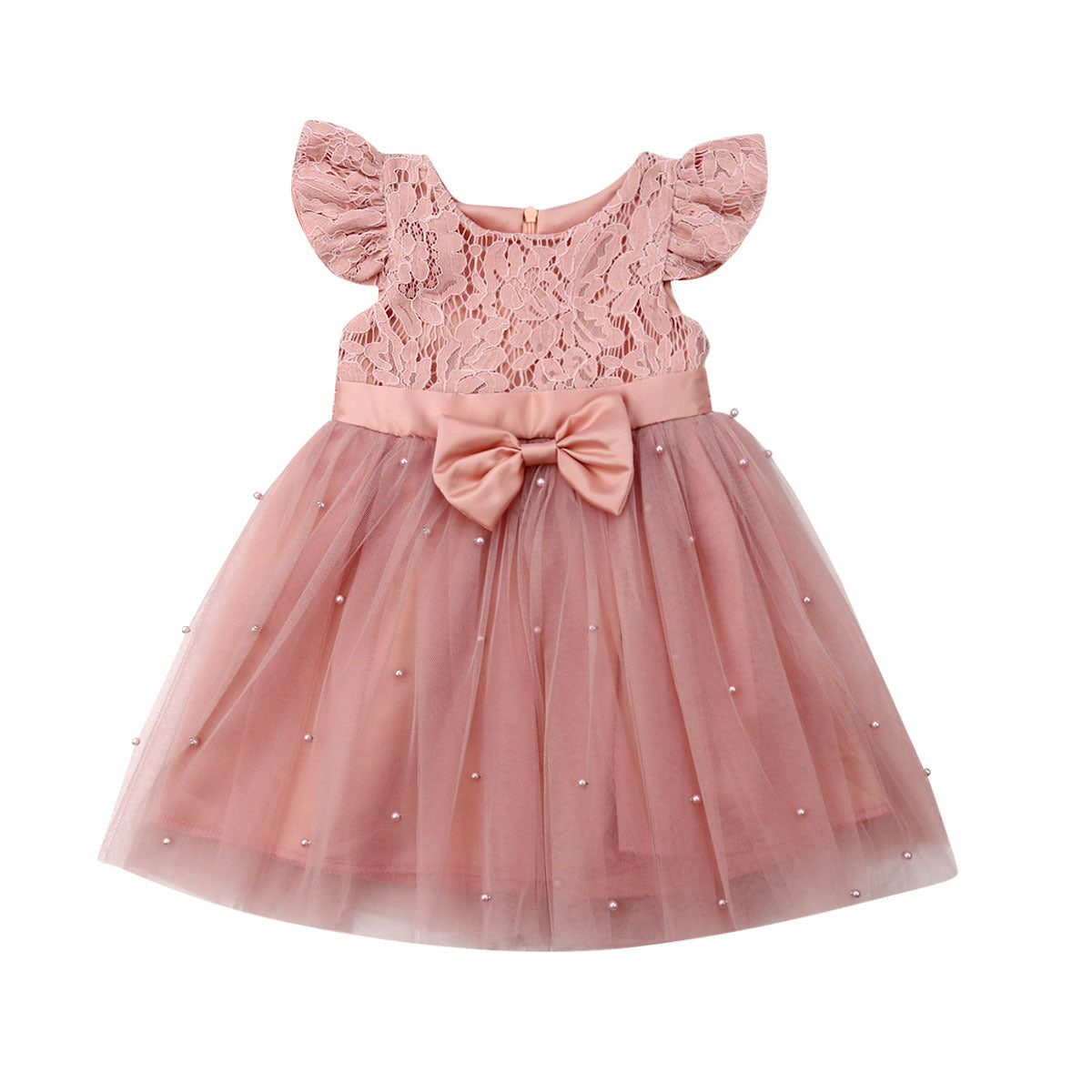 Süßes rosa Perlen Babykleid