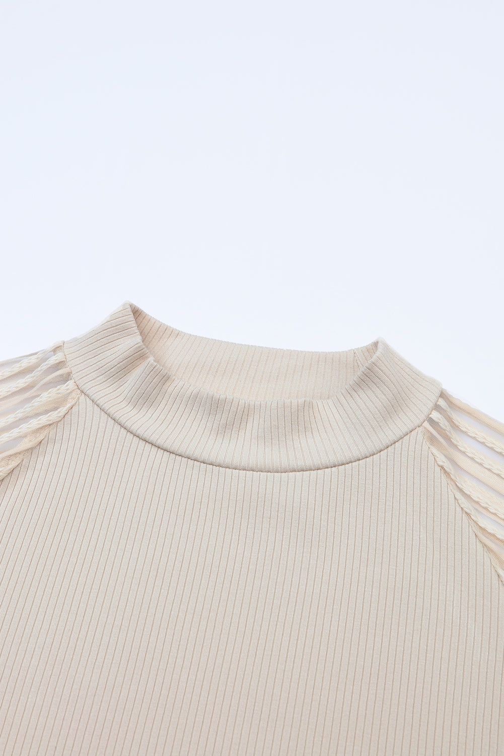 Black Basic Mesh Long Sleeve Top