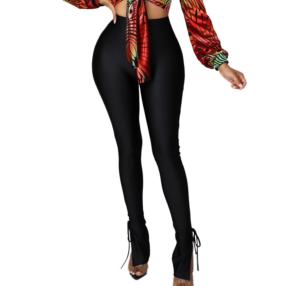 Tight Split Bell-bottom Pants Women