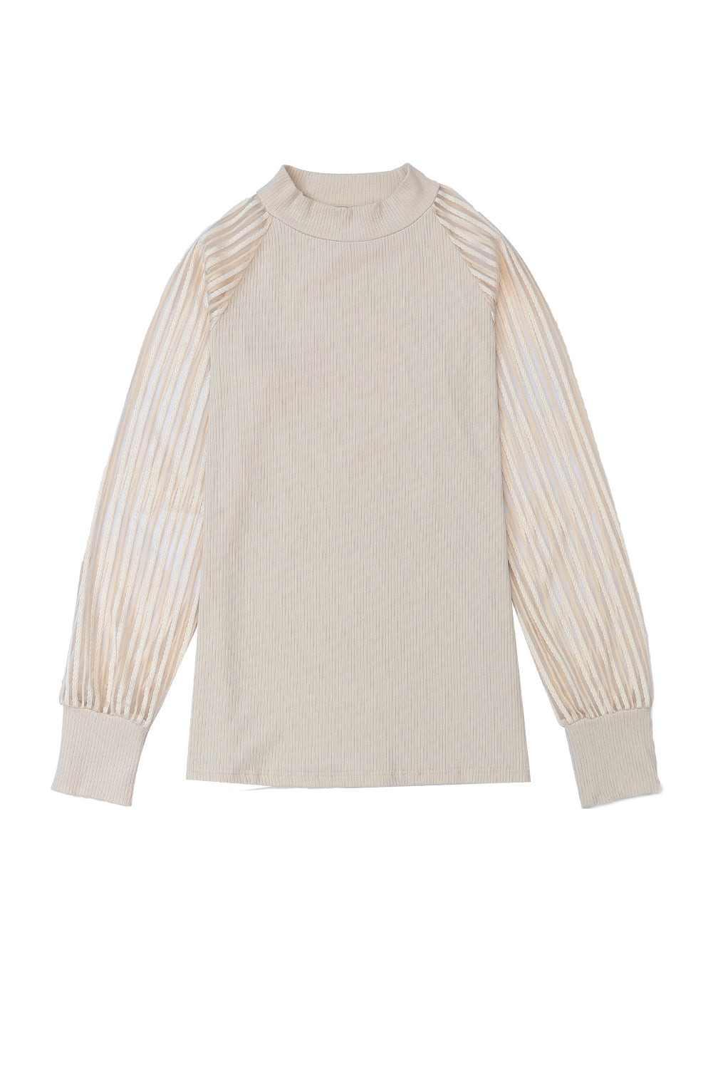 Black Basic Mesh Long Sleeve Top