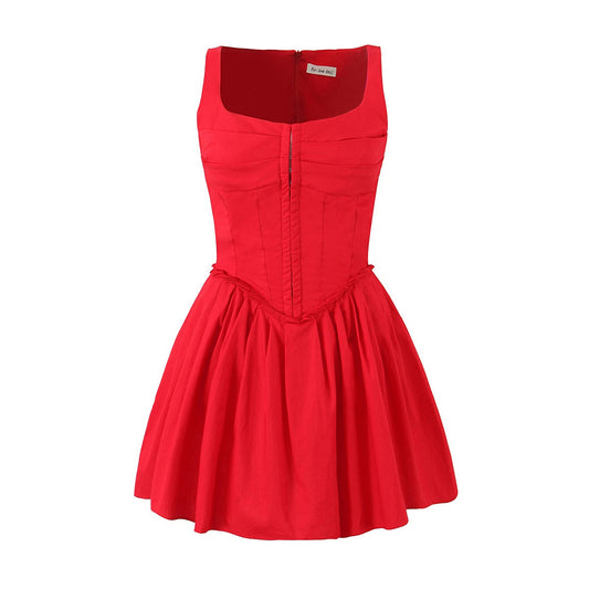 Waist cinching A-line dress