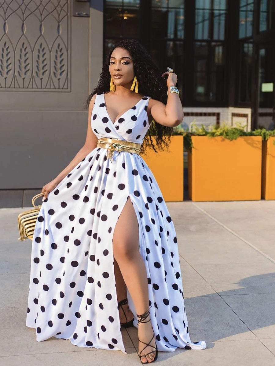Summer Vacation Dress Gold Belt