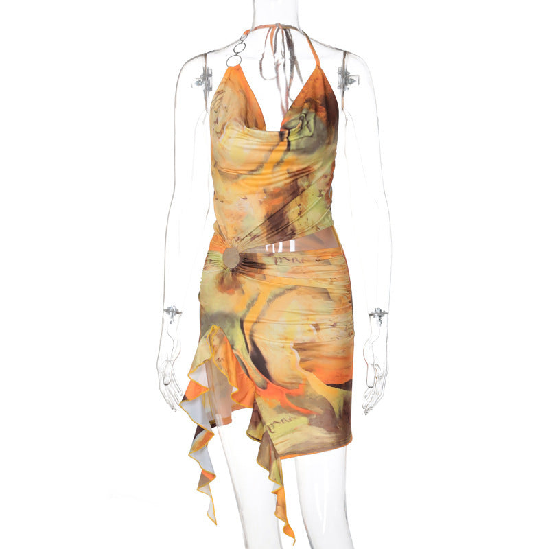 Women's Fashion Backless Lace-up Dress