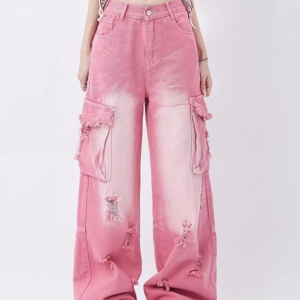 Pink Jeans Side pockets