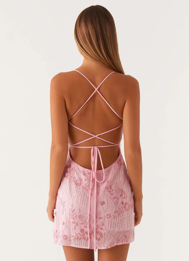 Colorful Sexy Back Strap Dress