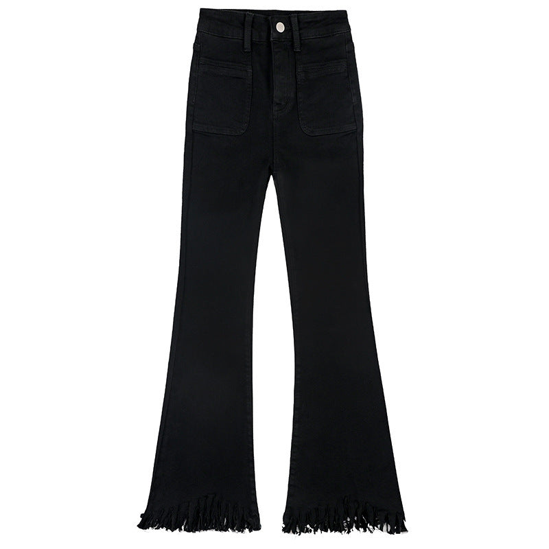 Tight Flared Jeans with frayed ends