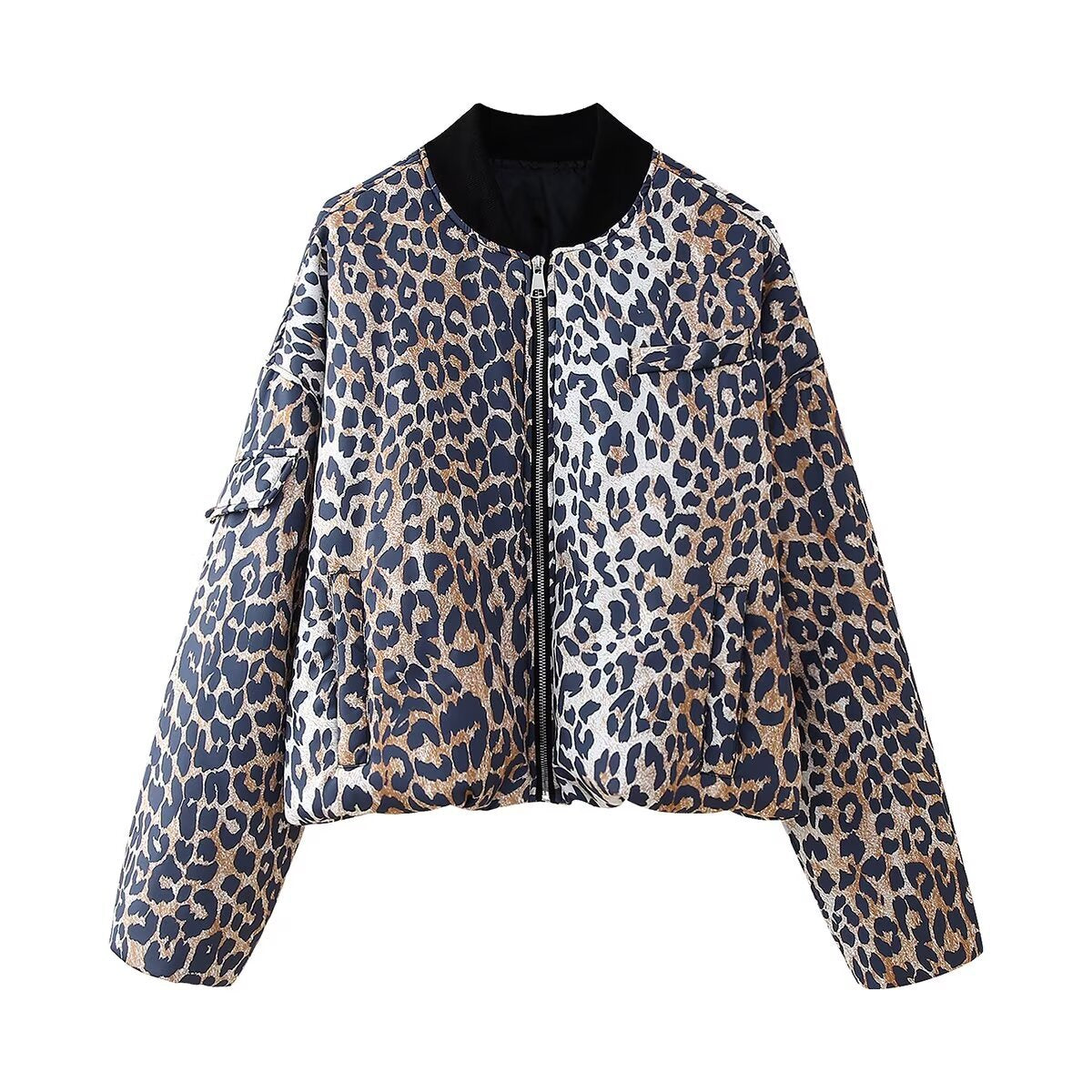 European and American style versatile leopard print jacket