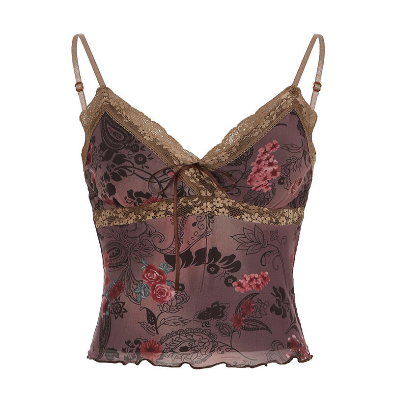 Vintage Retro Flower Print Camisole