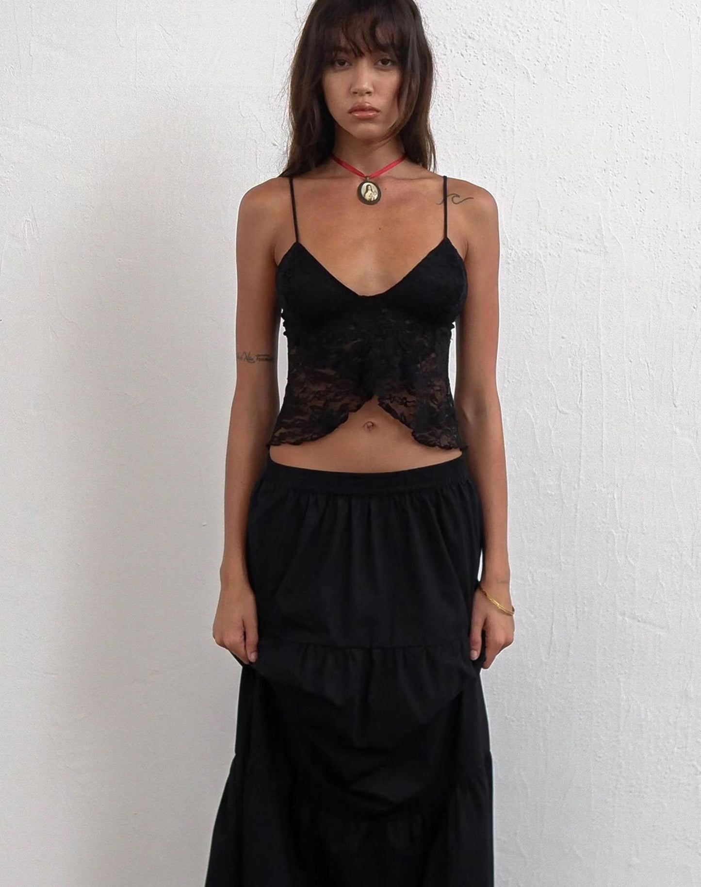 Sexy Lace Top With Narrow Straps