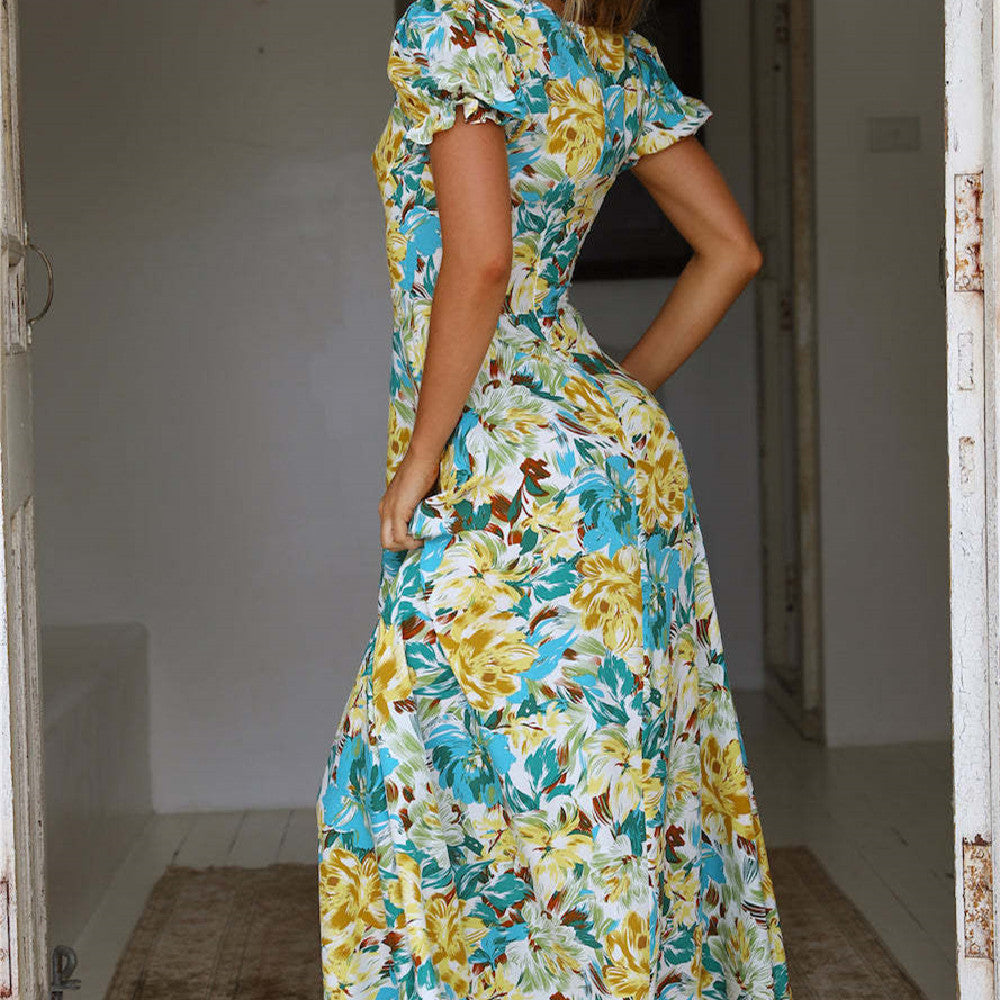 Flowers Fall Vibe Pattern Dress