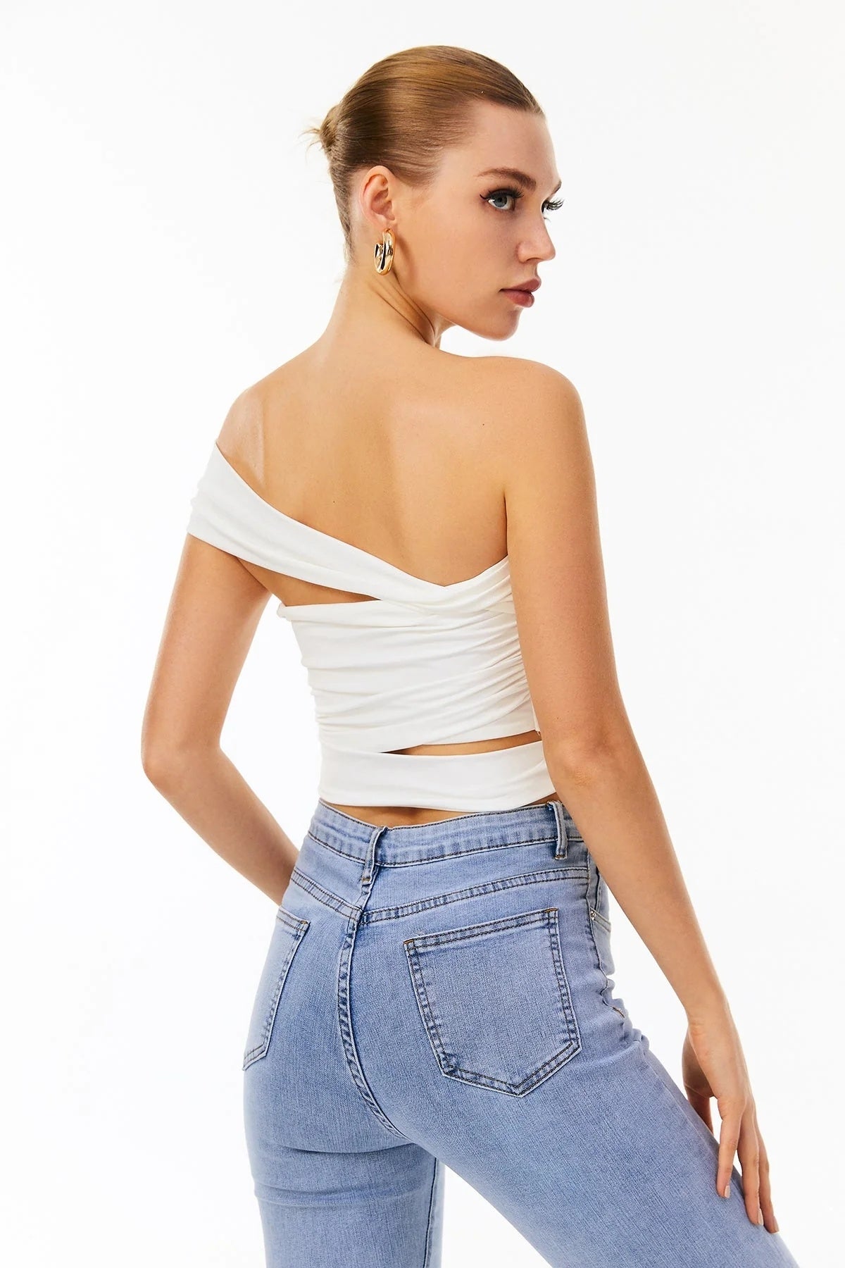 Oblique Shoulder Strap Tank Tops