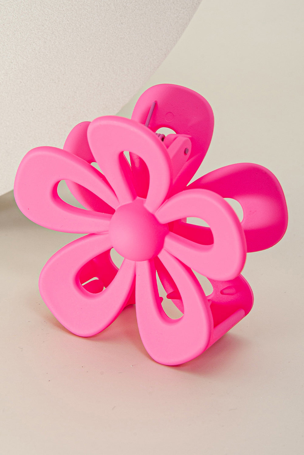Rose Red Hollowed Flower Shape Claw Clip