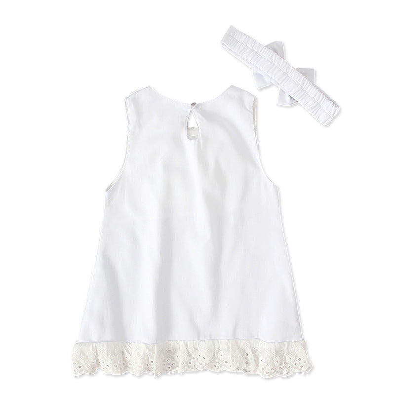 Ärmelloses Babykleid mit Schleife für Mädchen