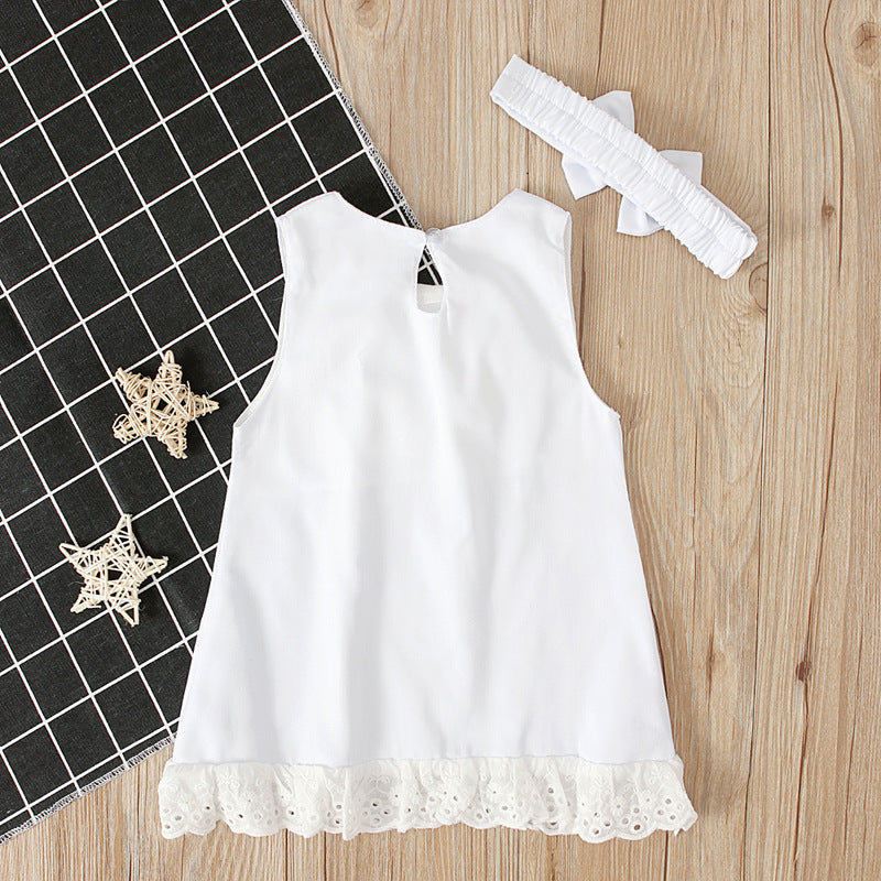 Ärmelloses Babykleid mit Schleife für Mädchen
