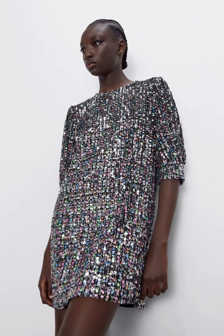 Sequined Mini long dress