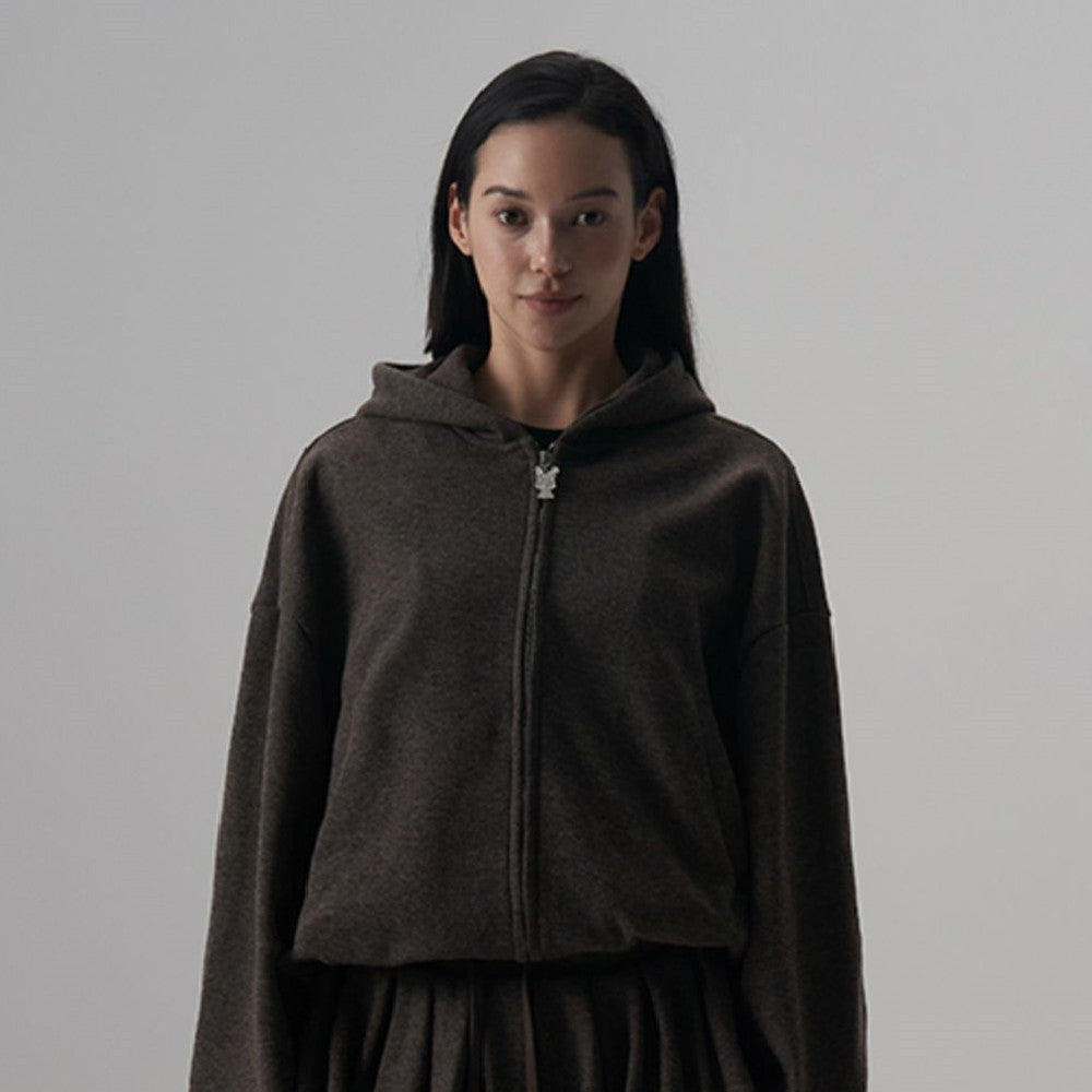 Silk Wool Casual Sports Loose Fit Hoodie Half Skirt Set