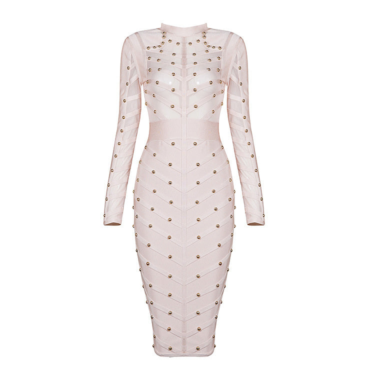 Lapel Long-sleeved hot dresses