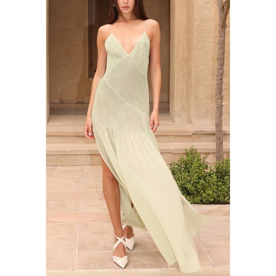 Folding camisole see through casual vacation dress