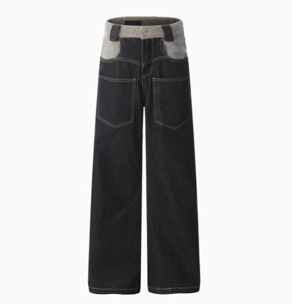 Pantalones vaqueros casuales con bolsillo de machete y costura